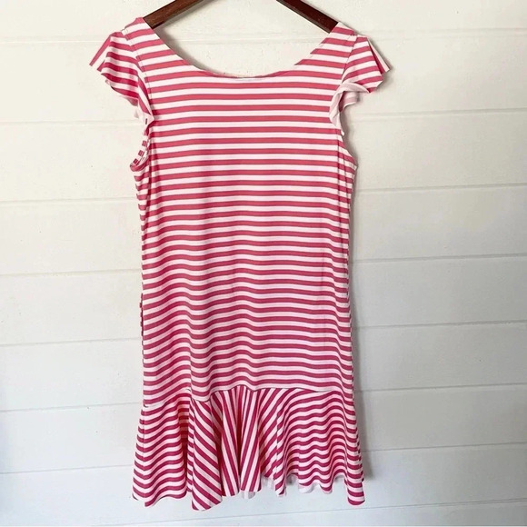 Tommy Bahama Breaker Bay Stripe Flounce Coral Coast Dress Size XS (Fits large) - Picture 10 of 10